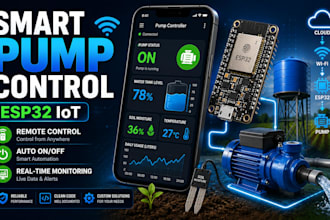build an esp32 iot water pump controller and remote automation