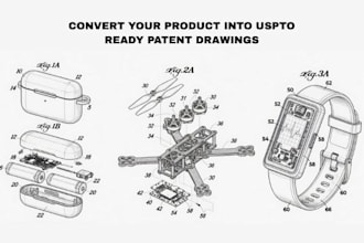 convert your product into uspto ready patent drawings for your invention fast