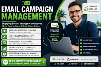 manage klaviyo or mailchimp email campaigns and newsletters
