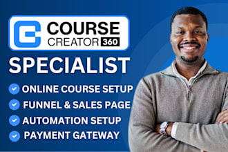 setup course creator 360 course cc360 landing page sales funnel cc360 automation