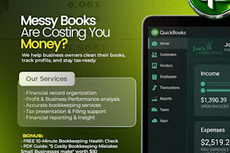 quickbooks cleanup and catch up bookkeeping to fix messy books