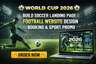 build world cup soccer landing page design booking football sport website promo