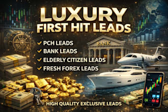 luxury first hit pch leads, bank leads, elderly citizen leads, fresh forex leads