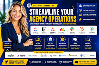 setup clickup notion asana monday slack hubspot pipedrive b2b agency operations