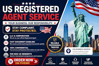 register US llc ein and provide US registered agent service for llc compliance