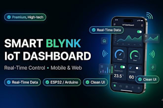 design a custom blynk iot dashboard for mobile and web