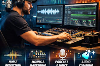 do audio and music editing, cleaning, mixing and mastering
