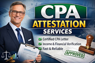 provide CPA letter for income verification, audit, and compliance