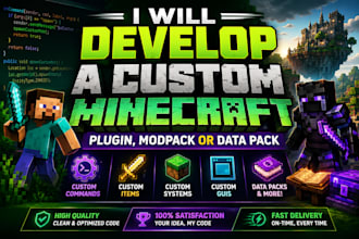 develop a custom minecraft plugin, modpack or data pack