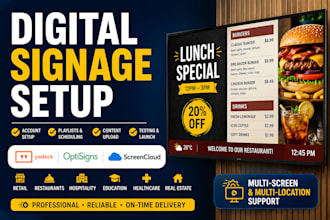 setup and design yodeck optisigns screencloud digital signage