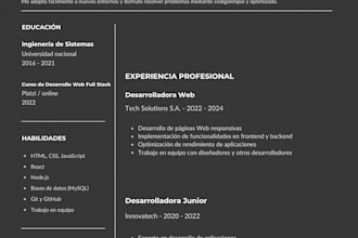 diseño currículum profesional moderno y atractivo