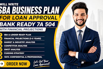 write sba business plan for loan approval, bank ready 7a 504 plans