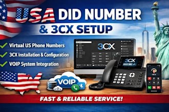 provide usa did number with 3cx set up and only usa did number