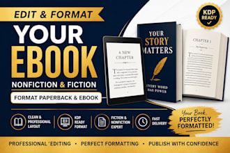 edit your ebook, nonfiction and fiction, format  paper