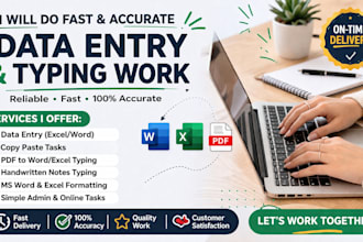 do handwriting work and data entry typing professionally