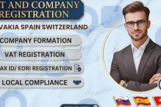 handle vat and company registration in slovakia, spain, and switzerland