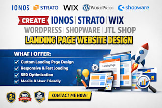 create ionos strato wix wordpress shopware jtl shop landing page website design