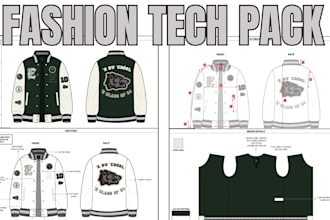 design fashion tech pack fashion flat production ready clothing tech pack