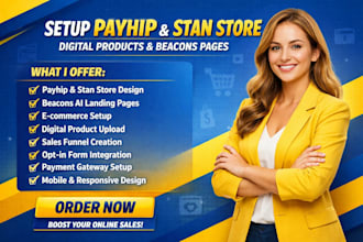setup payhip ecommerce design stan store payhip digital products beacon ai pages
