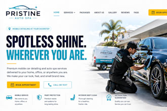 design a car detailing wix website for mobile detailers and auto spas