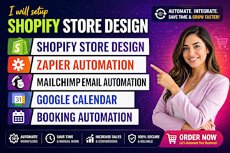 do shopify store design zapier mailchimp google calender booking automation