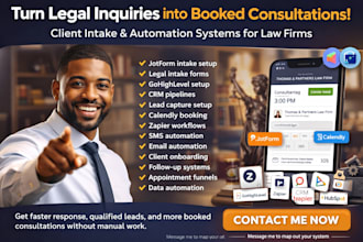 setup law firm jotform lead intake gohighlevel calendly booking and zapier flow