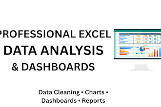 create excel dashboards, charts and data analysis reports