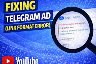 setup telegram ads, boost telegram channel, fix ads  destination, ads decline