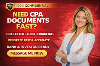 prepare CPA certified financial statement, CPA sign CPA letter, financial audit