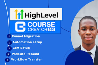 build gohighlevel course creator 360 funnel, membership site landing page cc360