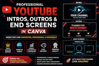 create professional youtube intros, outros and end screens in canva
