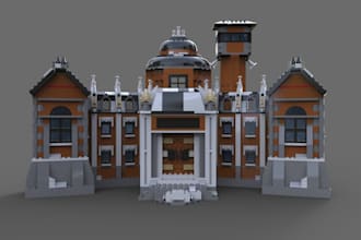 design custom 3d lego model lego set toys technic car,house with instructions