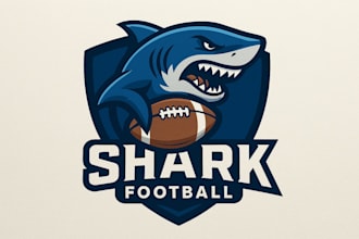 do modern style for shark football sport mascot logo with express delivery