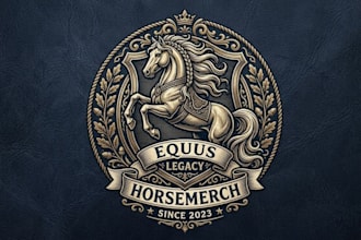 create detailed style horse logo for merchandise