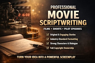 write a professional movie script and film script