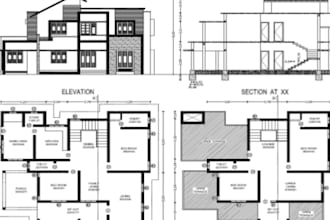 draft residential 2d floor plans, elevations and sections using vectorworks