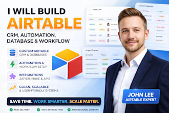 setup airtable database, airtable automation, airtable crm,