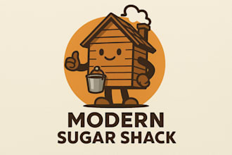 make a high quality mascot modern sugar shack logo for you with new concept