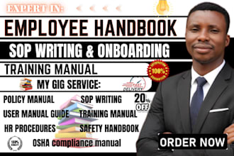 create professional staff training manual sop employee onboarding handbook guide