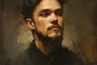 digital portrait painting, oil painting style , portrait