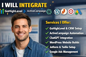 integrate gohighlevel activecampaign chatgpt wordpress jotform twilio google ads