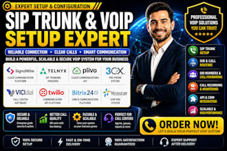 setup sip trunk signalwire telnyx plivo 3cx vicidial twilio bitrix24 yeastar