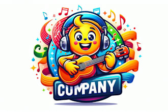 make an amazing musician mascot logo design with free vector
