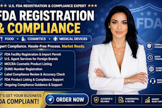 fda registration, import permit, compliance for food, cosmetics, medical device