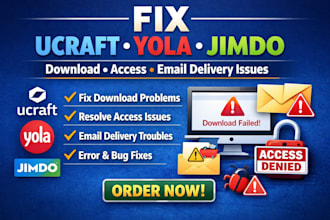 fix ucraft yola jimdo magento ecwid zyro download access email delivery issues