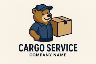 create an elegant cargo service mascot logo in very short time