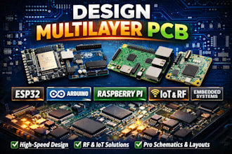 design multilayer pcb for esp32, arduino, raspberry pi, iot, rf and embedded pcb