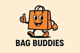 make meaningful shoping bag mascot logo in 24 hours