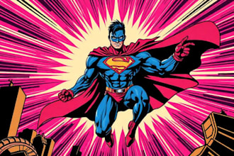 design an amazing superhero pop art