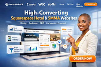 squarespace digital smma agency service marketing hotel website design redesign